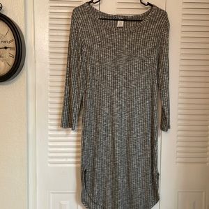 Black and white striped dress